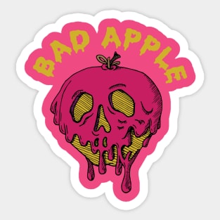 Bad Apple. Pink + Yellow Sticker